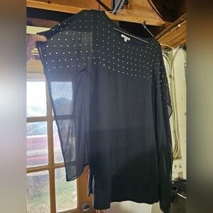 Elegant Black Sheer Women's Blouse